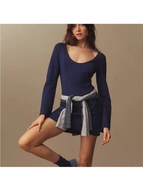 Maeve Long-Sleeve Scoop-Neck
Mini Dress Navy Blue NWT
